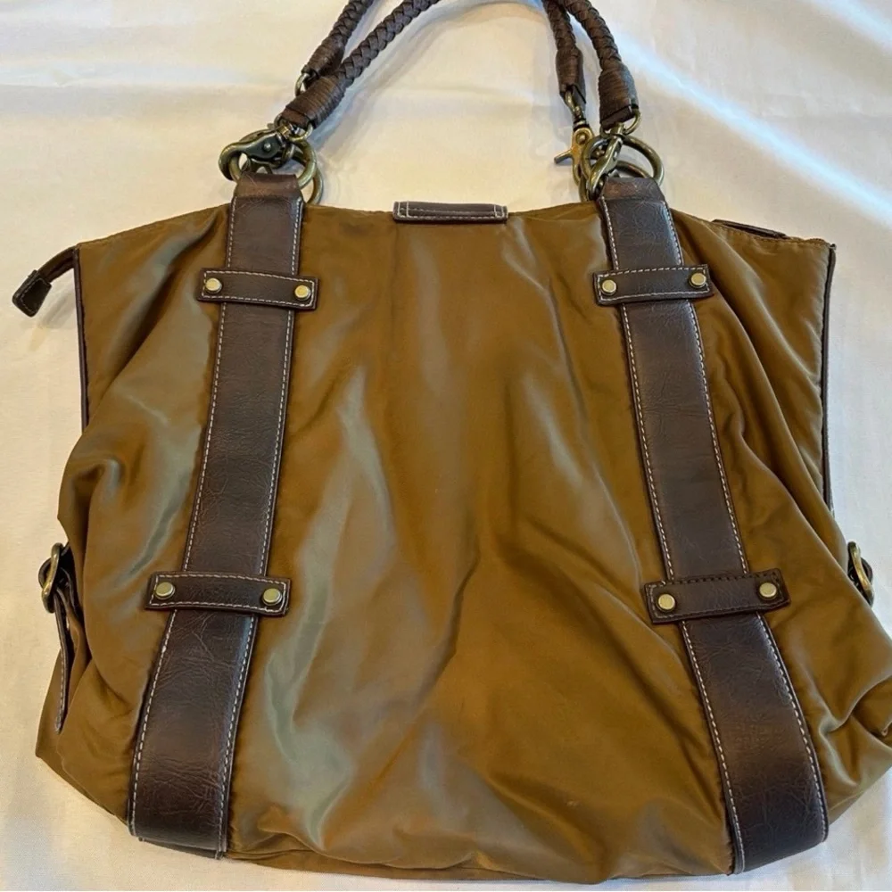 Nine West Olive Green Tote with Dark Brown Trim - Picture 5 of 12